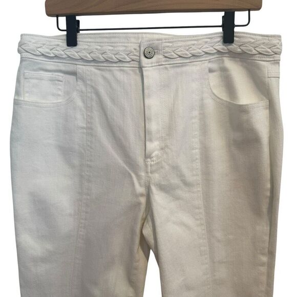 Cinq à Sept Ferna Braided High-Rise Stretch Flared Jeans Size L - Picture 6 of 12